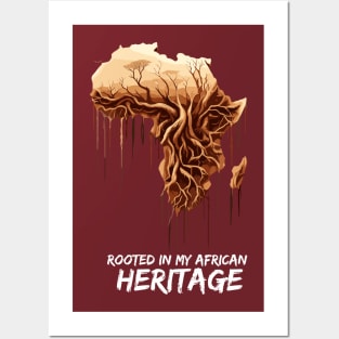 Rooted In My African Heritage African Map Posters and Art